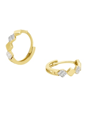 Aretes huggies Cristal Joyas de oro 14 K