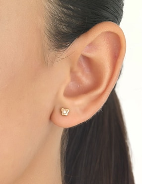 Broqueles de mariposa Cristal Joyas de oro rosa 14 K diamante