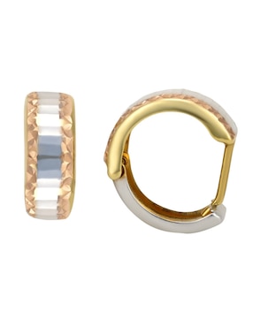 Aretes huggies redonda Cristal Joyas de oro florentino 14 K