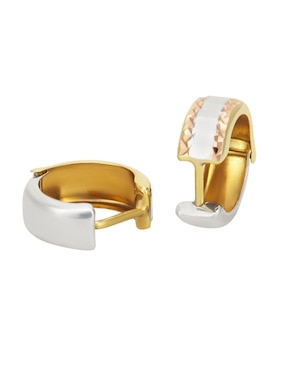 Aretes huggies redonda Cristal Joyas de oro florentino 14 K