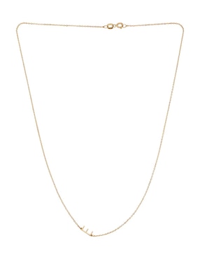 Cadena de letra e Fonelli de oro amarillo 14 K
