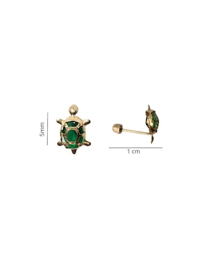 Broqueles de tortuga Mardia de oro 10 K con acabado pavé zirconia