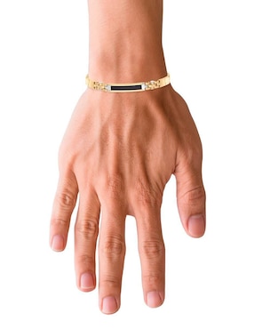 Esclava Joyerías Bizzarro de oro con ónix 14 k