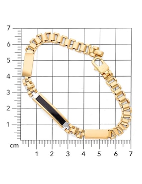 Esclava Joyerías Bizzarro de oro con ónix 14 k