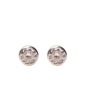 Broqueles Mardia de oro 14 k con acabado pavé zirconia