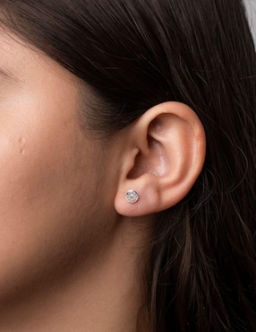 Broqueles Mardia de oro 14 k con acabado pavé zirconia