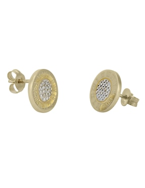 Broqueles Cristal Joyas de oro 14 k con acabado pulido