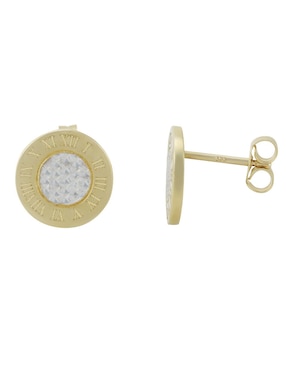 Broqueles Cristal Joyas de oro 14 k con acabado pulido