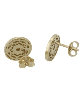 Broqueles Cristal Joyas de oro 14 k con acabado pulido