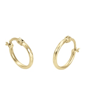Arracadas Cristal Joyas de oro amarillo 14 k con acabado pulido
