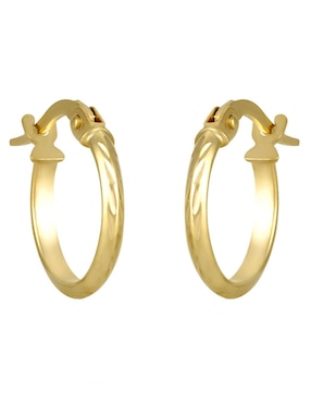 Arracadas Cristal Joyas de oro amarillo 14 k con acabado pulido