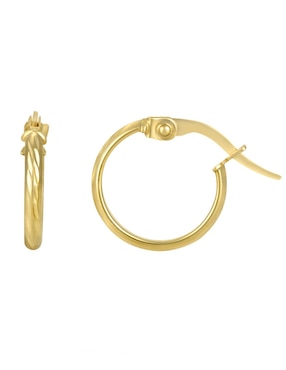Arracadas Cristal Joyas de oro amarillo 14 k con acabado pulido