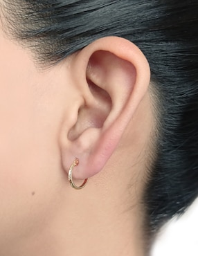 Arracadas Cristal Joyas de oro amarillo 14 k con acabado pulido