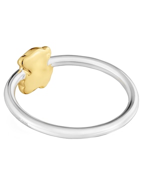 Anillo Tous Icon Metal Oso de plata P 925 con acabado baño de oro