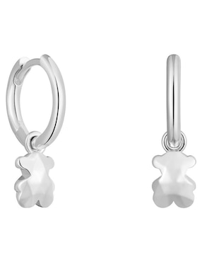 Aretes de aro de oso Oso Tous de plata P 925 con acabado brillante