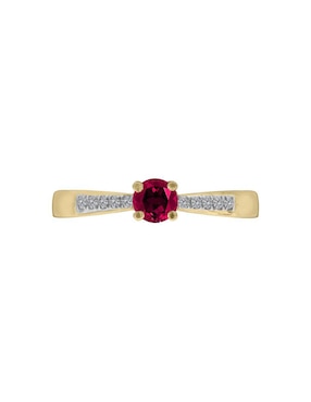 Anillo Fascinare Miloro 14 k de oro rubí y diamante brillante