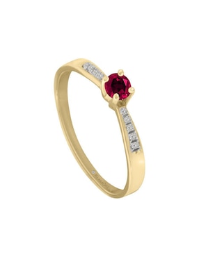 Anillo Fascinare Miloro 14 k de oro rubí y diamante brillante