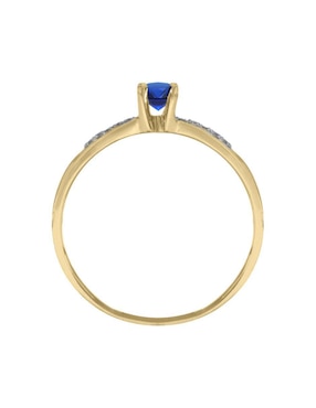 Anillo Fascinare Miloro 14 k de oro zafiro y diamante brillante