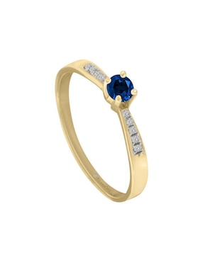 Anillo Fascinare Miloro 14 k de oro zafiro y diamante brillante
