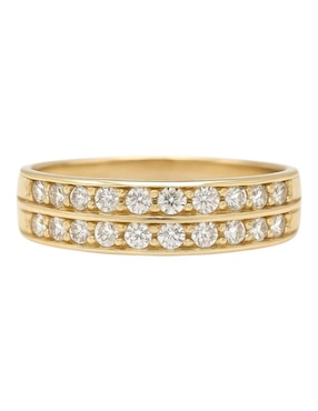 Anillo circular Joyería M De Leon 14 k de oro amarillo zirconia pulido