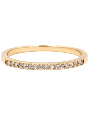 Anillo circular Joyería M De Leon 14 k de oro amarillo zirconia pulido