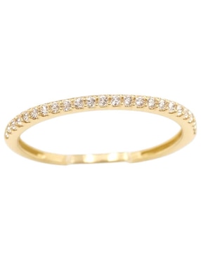 Anillo circular Joyería M De Leon 14 k de oro amarillo zirconia pulido