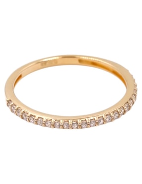 Anillo circular Joyería M De Leon 14 k de oro amarillo zirconia pulido