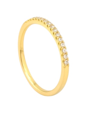 Anillo circular Joyería M De Leon 14 k de oro amarillo zirconia pulido