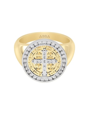 Anillo Abba Joyas 10 k de oro zirconia brillante