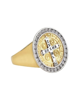 Anillo Abba Joyas 10 k de oro zirconia brillante