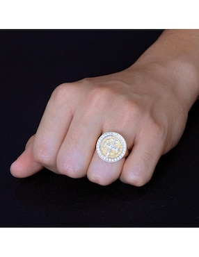 Anillo Abba Joyas 10 k de oro zirconia brillante