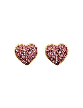 Broqueles de corazón Mardia de oro 14 K con acabado pavé zirconia