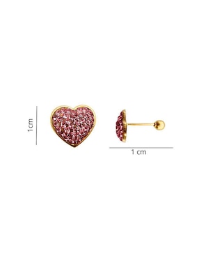 Broqueles de corazón Mardia de oro 14 K con acabado pavé zirconia