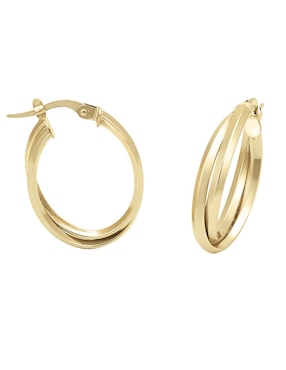 Arracadas Cristal Joyas de oro amarillo 14 k con acabado pulido