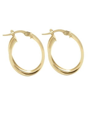 Arracadas Cristal Joyas de oro amarillo 14 k con acabado pulido
