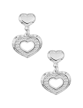 Arete corto de corazón Silvex SPA de plata P925 con acabado brillante
