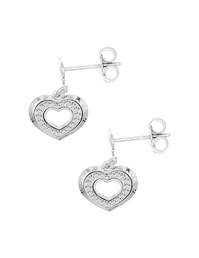 Arete corto de corazón Silvex SPA de plata P925 con acabado brillante