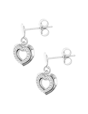 Arete corto de corazón Silvex SPA de plata P925 con acabado brillante