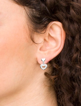Arete corto de corazón Silvex SPA de plata P925 con acabado brillante