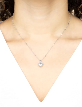 Collar con dije de corazón Silvex Spa de plata P 925