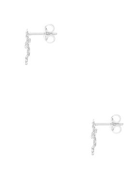 Aretes cortos de serpiente Silvex Spa de plata P 925 con acabado baño rodio