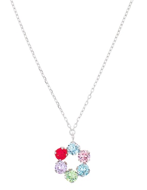 Collar con dije de flor Silvex Spa de plata P 925