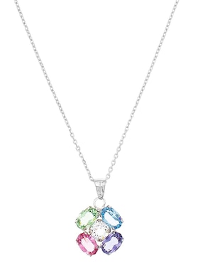 Collar con dije de flor Silvex Spa de plata P 925