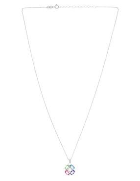 Collar con dije de flor Silvex Spa de plata P 925