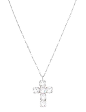 Collar con dije de cruz Silvex Spa de plata P 925