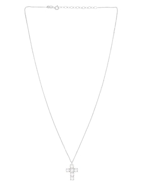 Collar con dije de cruz Silvex Spa de plata P 925