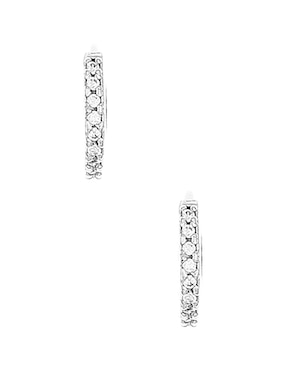 Huggies circulares Silvex Spa de plata P 925 con acabado brillante circonita