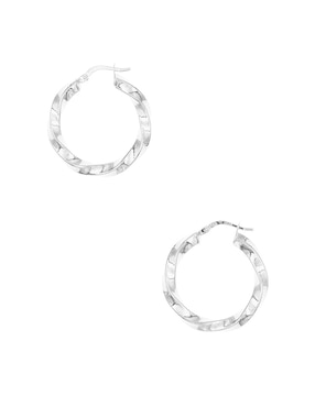 Aretes cortos Silvex Spa de plata P 925 con acabado baño rodio