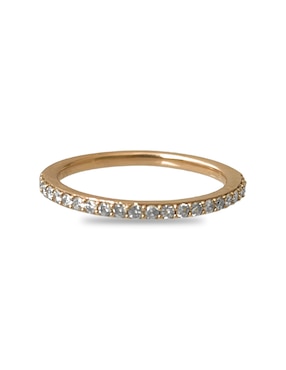 Anillo circular Argo Joyeros 14 k de oro amarillo diamante pavé