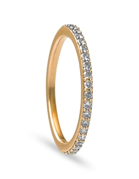 Anillo circular Argo Joyeros 14 k de oro amarillo diamante pavé